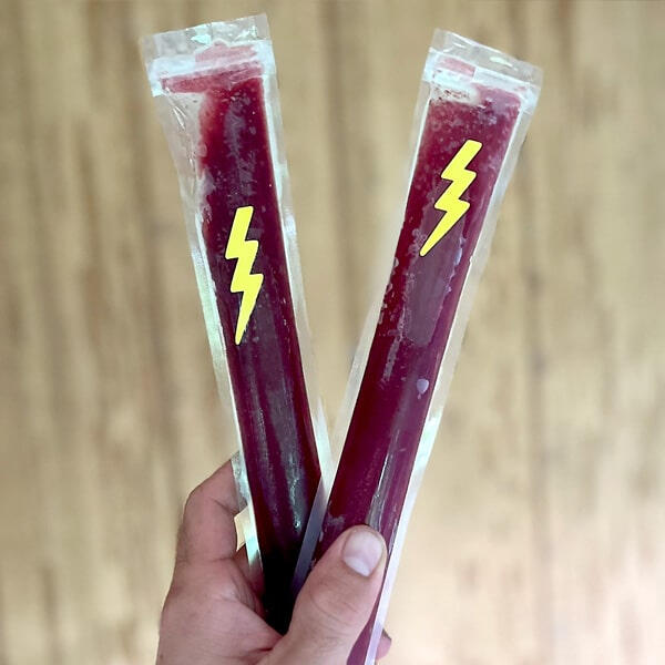 Popsicles made from cold-pressed juice of fresh fruits and vegetables