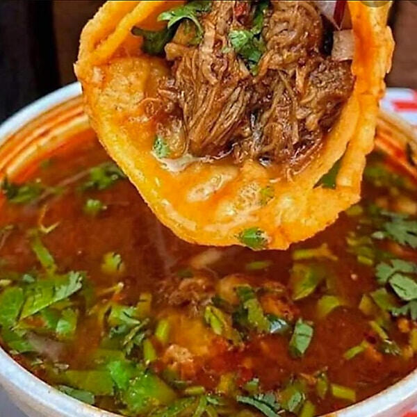 Birria tacos with fresh consomme for dipping Birria tacos with fresh consomme for dipping