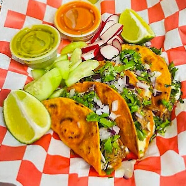 Tacos with fresh salsas