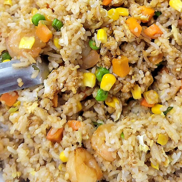 Scratch-made fried rice with fresh vegetables.com